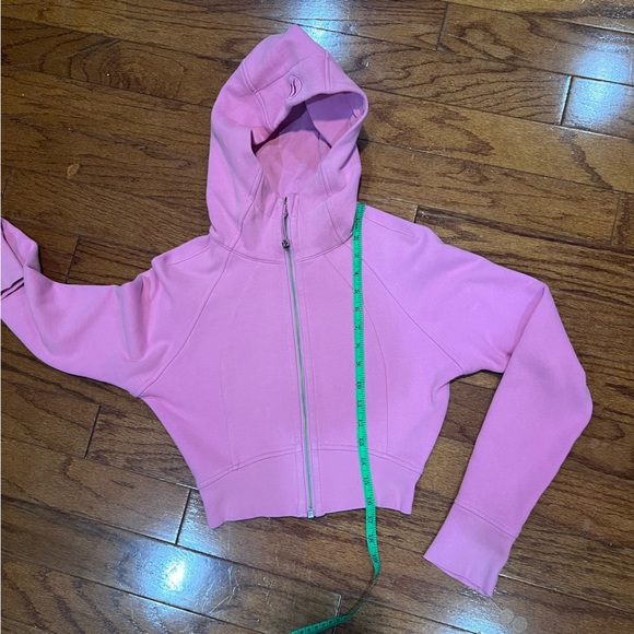 45. LULULEMON Scuba cropped sweater jacket full zip XS/S Cropped Pink hoodie - Picture 8 of 8
